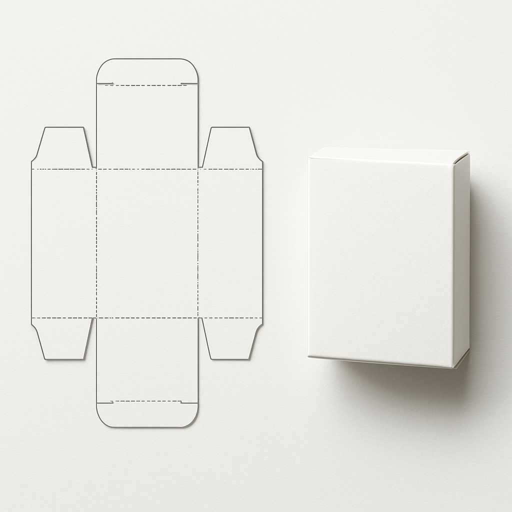 Folding carton dieline mockup